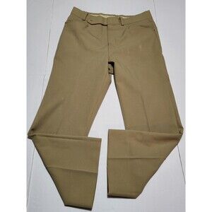 Mens Unbranded Dress Pant Brown Polyester Blend Flat Front Sz 32